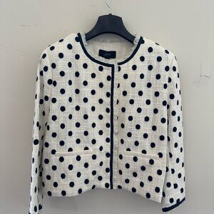 J. Crew Black and White Polka Dot Blazer